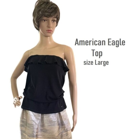 Amercian Eagle Live Your Life Strapless Top for Women w/Built in Shelf Bra sz L - Picture 13 of 13